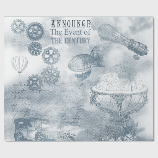 Denim Steampunk Geschenkpapier (Flach)