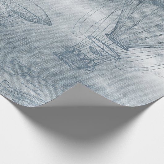 Denim Steampunk Geschenkpapier (Ecke)