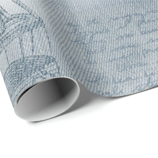 Denim Steampunk Geschenkpapier (Rolleneckpunkt)