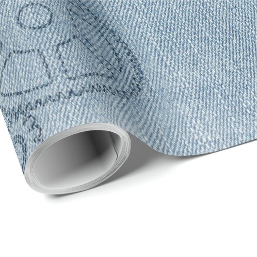 Denim Steampunk Geschenkpapier (Rolleneckpunkt)