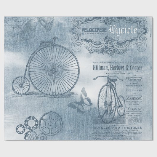 Denim Steampunk Geschenkpapier (Flach)