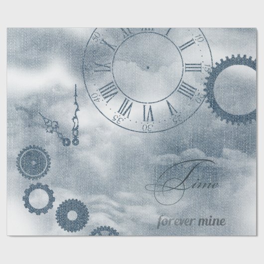 Denim Steampunk Geschenkpapier (Flach)