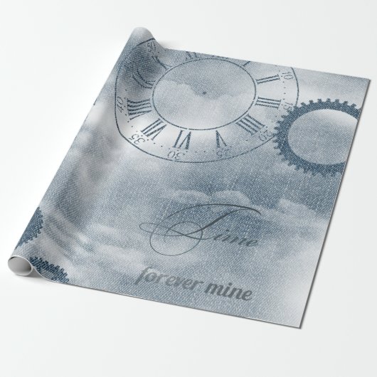 Denim Steampunk Geschenkpapier (Ungerollt)