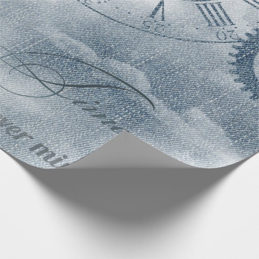 Denim Steampunk Geschenkpapier (Ecke)