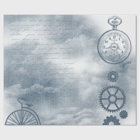 Denim Steampunk Geschenkpapier (Flach)