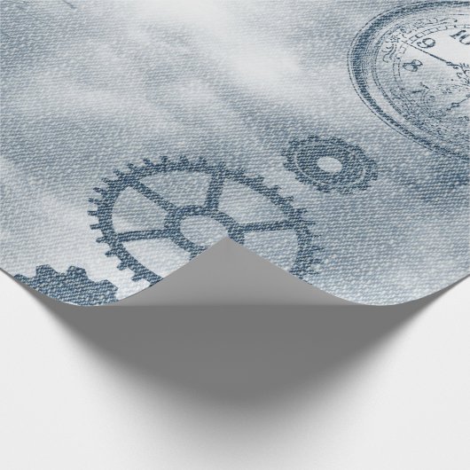 Denim Steampunk Geschenkpapier (Ecke)
