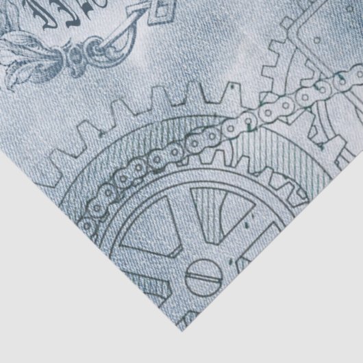 Denim Steampunk Seidenpapier (Detail)