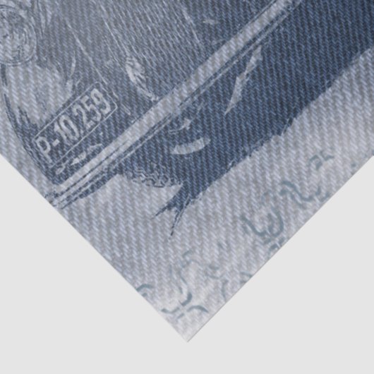 Denim Steampunk Seidenpapier (Detail)