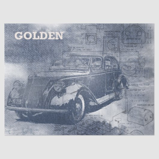 Denim Steampunk Seidenpapier (Vorderseite)