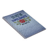 Denim Stickereihandschrift Notizblock (Rechte Seite)