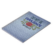 Denim Stickereihandschrift Notizblock (Linke Seite)