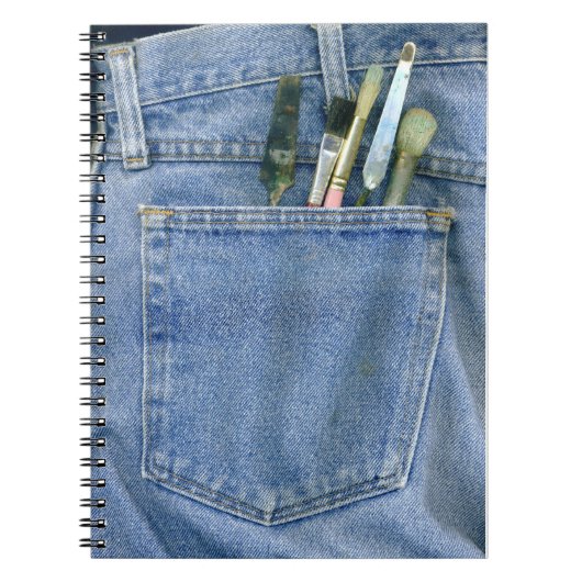 Denim-Tasche mit Bürsten Notizblock (Vorderseite)