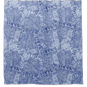Denim Taschen Abstraktes Patchwork Duschvorhang (Vorderseite)