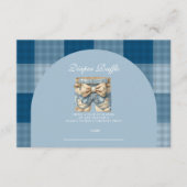Denim Teddy Bear Baby Shower Diapper Raffle Begleitkarte (Vorderseite)