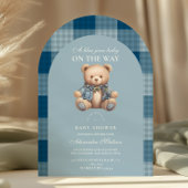 Denim Teddy Bear Baby Shower Einladung