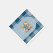 Denim Teddy Bear Baby Shower Serviette (Ecke)