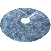 Denim Textur: blaue Jeans Hintergrund. Polyester Weihnachtsbaumdecke (Schrägansicht)