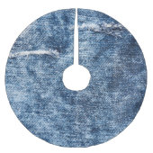 Denim Textur: blaue Jeans Hintergrund. Polyester Weihnachtsbaumdecke (Vorderseite)