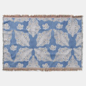 Denim Textur mit Lace Repeat Muster Decke (Vorderseite)