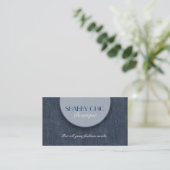 Denim Texture Business Card Visitenkarte (Stehend Vorderseite)