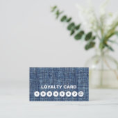 Denim Texture Modern Loyalty Card Treuekarte (Stehend Vorderseite)