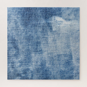 Denim Texture: Rugged Holes. Puzzle