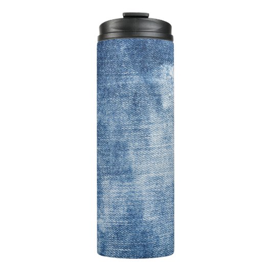 Denim Texture: Rugged Holes. Thermosbecher (Vorderseite)
