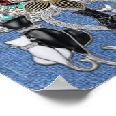 Denim Textured Lace und Costume Juwelen Poster (Ecke)