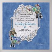 Denim Textured Lace und Costume Juwelen Poster (Vorne)