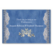 Denim Textured Lace und Costume Juwelen Tischnummer (Rückseite)