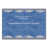 Denim Textured Lace und Pearls Tischnummer (Rückseite)