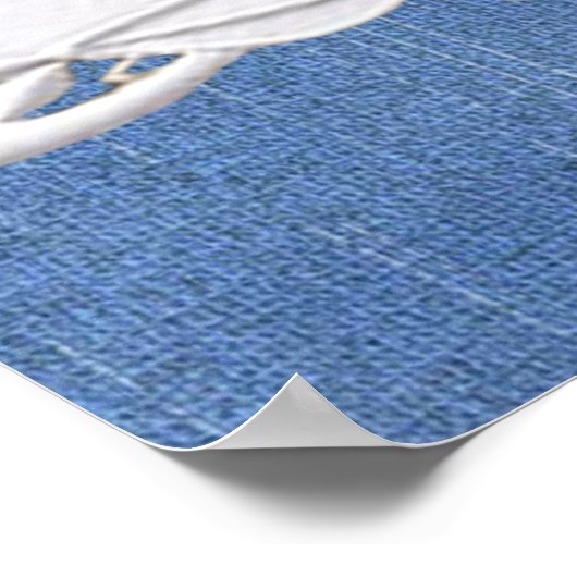 Denim Textured mit Lace Poster (Ecke)