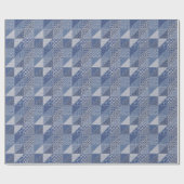 Denim Triangle Patchwork Vintage Textur. Geschenkpapier (Flach)