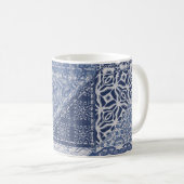 Denim Triangle Patchwork Vintage Textur. Kaffeetasse (VorderseiteRechts)