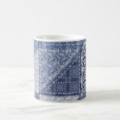 Denim Triangle Patchwork Vintage Textur. Kaffeetasse (Mittel)