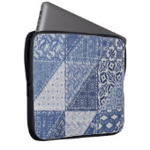 Denim Triangle Patchwork Vintage Textur. Laptopschutzhülle (Vorne Rechts)