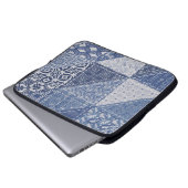 Denim Triangle Patchwork Vintage Textur. Laptopschutzhülle (Vorne Knopf)
