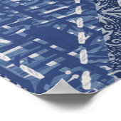 Denim Triangle Patchwork Vintage Textur. Poster (Ecke)