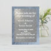 Denim-u. Diamant-Hochzeits-Einladung Einladung (Stehend Vorderseite)