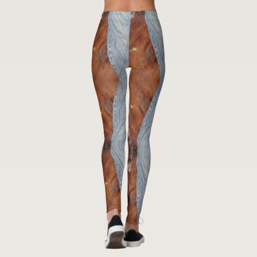 Denim- u. Fell-Leggings Leggings (Rückseite)