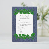 Denim UAWG w Menu RSVP Karte (Stehend Vorderseite)