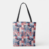 Denim und Blumenmuster mit Cherry Blossom Tasche (Rückseite)