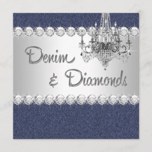Denim- und Diamant-Party-Einladungen Einladung