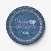 Denim-und Diamant-Party-Teller Pappteller (Vorderseite)