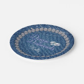 Denim-und Diamant-Party-Teller Pappteller (Schrägansicht)