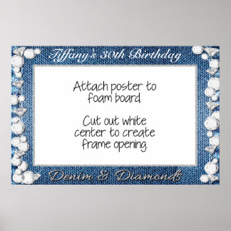 Denim und Diamanten Fotokabinen-Rahmen-Requisitenp Poster