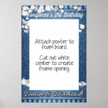 Denim und Diamanten Fotokabinen-Rahmen-Requisitenp