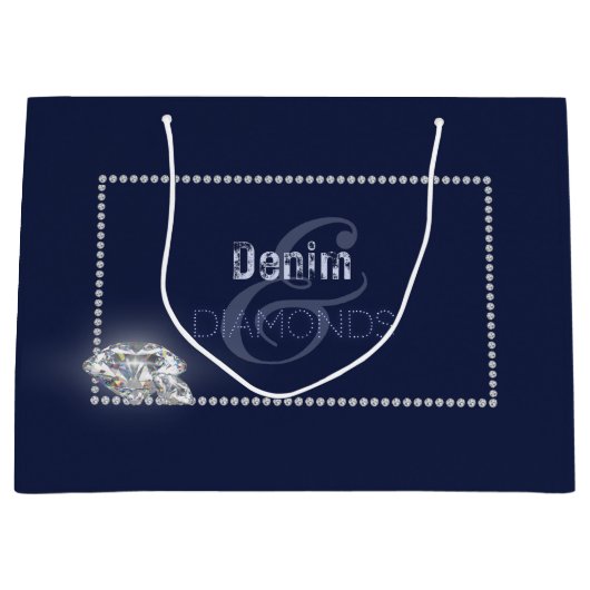 Denim und Diamanten Große Geschenktüte (Vorderseite)