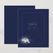 Denim und Diamanten stehendes Papier. (Vorne/Hinten)