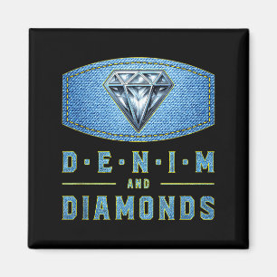 Denim und Diamanten Western Mode Konzertparty Magnet